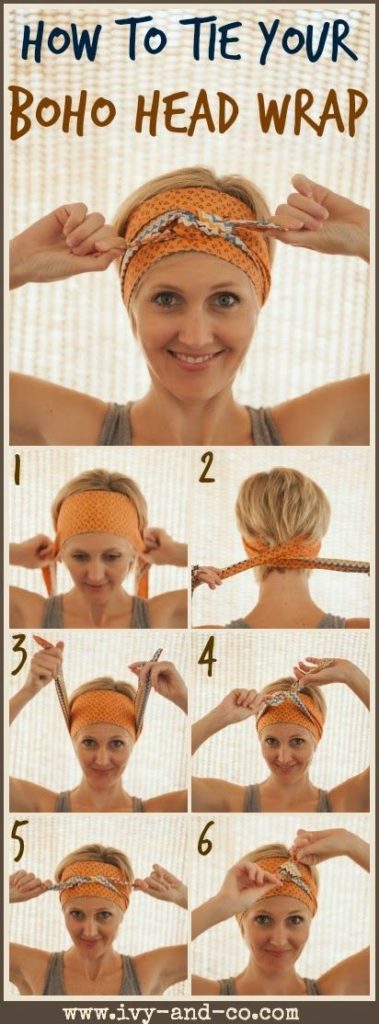 Как элегантно подвязать волосы платком