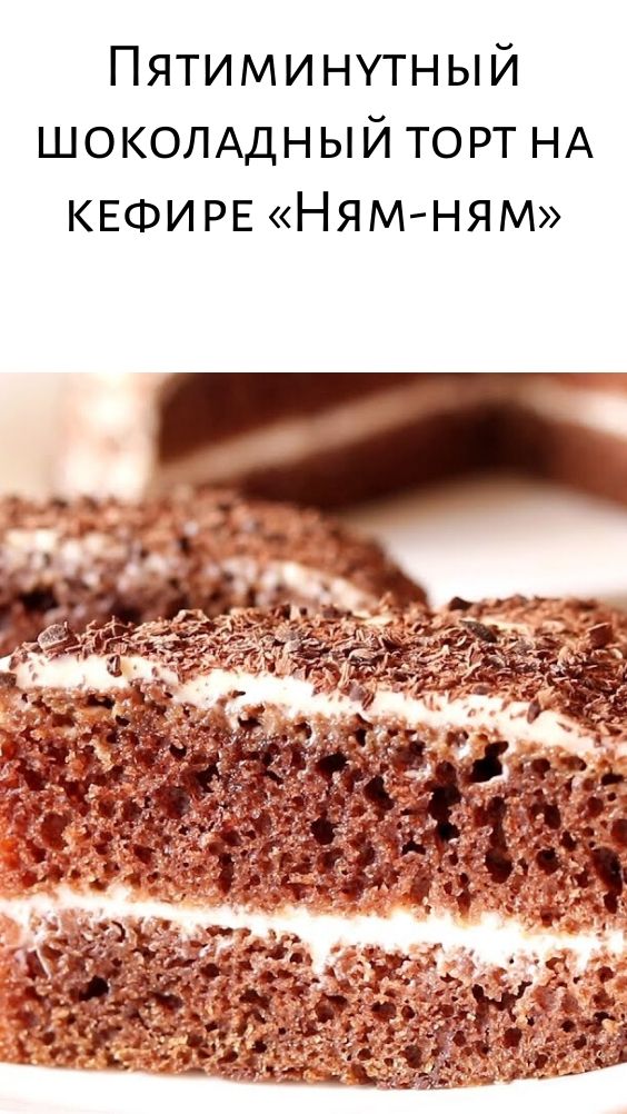 Пятиминутный шоколадный торт на кефире «Ням-ням»